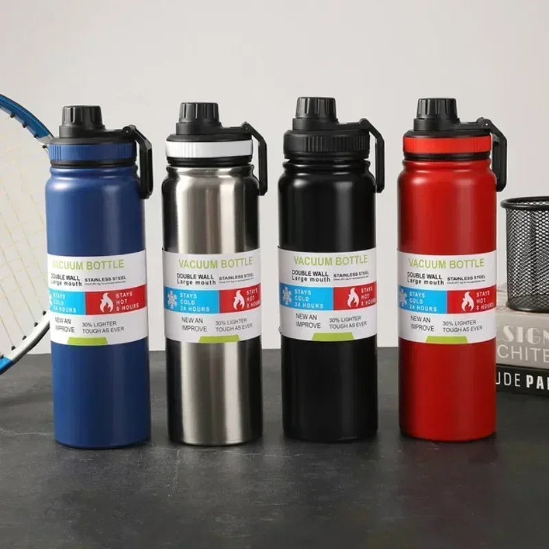 2024 Large Capacity Sports Water Bottle Portable Travel Car Water Cup Stainless Steel Space Kettle Thermos Flask