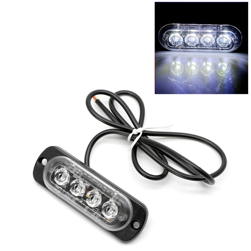 4 LED Police Strobe Light Automotivo Grille Warning Light 12-24V Red Blue Amber Flashing Lamp Trucks ATV Car Emergency Beacon