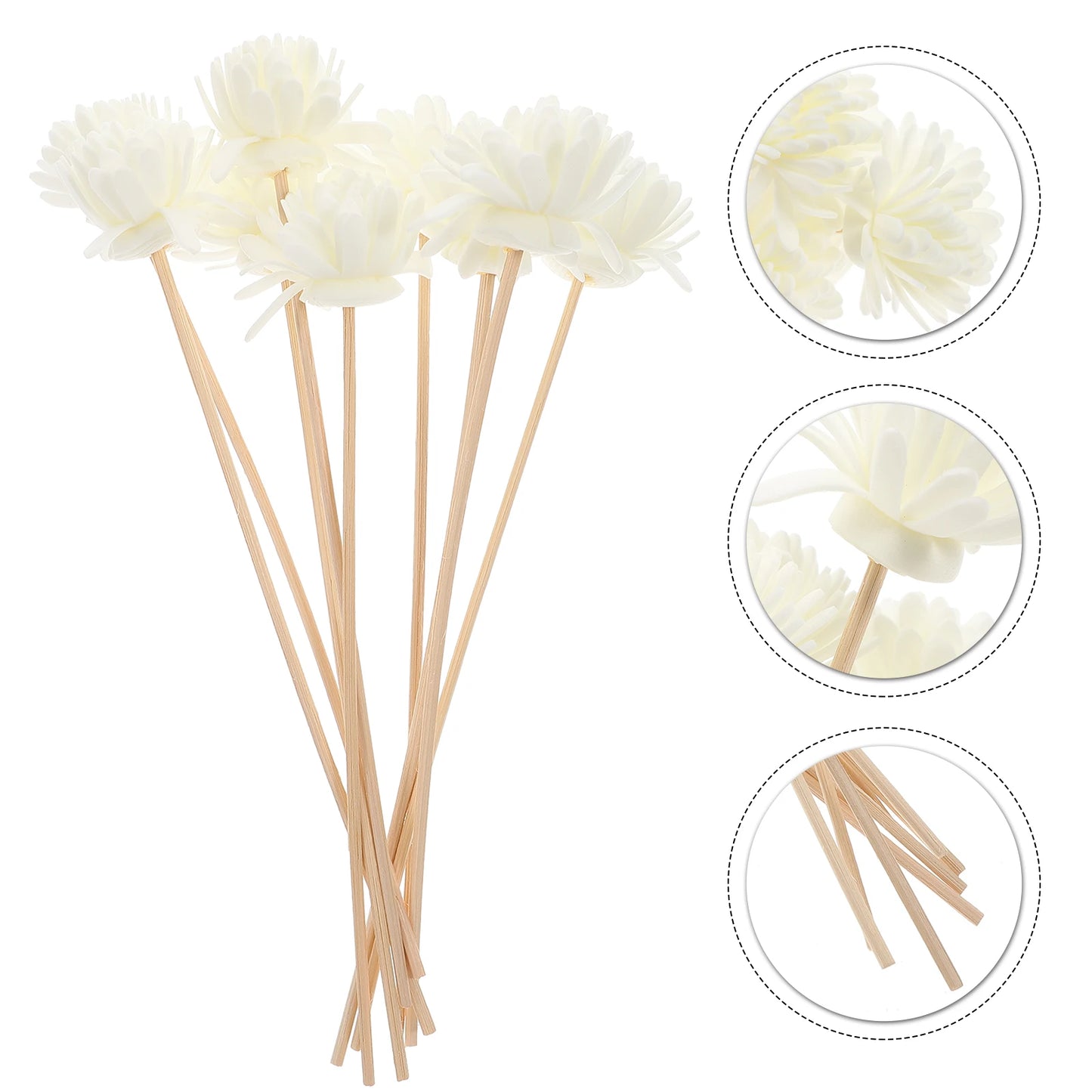 Diffuseur d'arômes de chrysanthème naturel en rotin, bâtonnets de roseaux droits, diffuseur d'huiles essentielles pour salle de bain, bureau, parfum d'intérieur