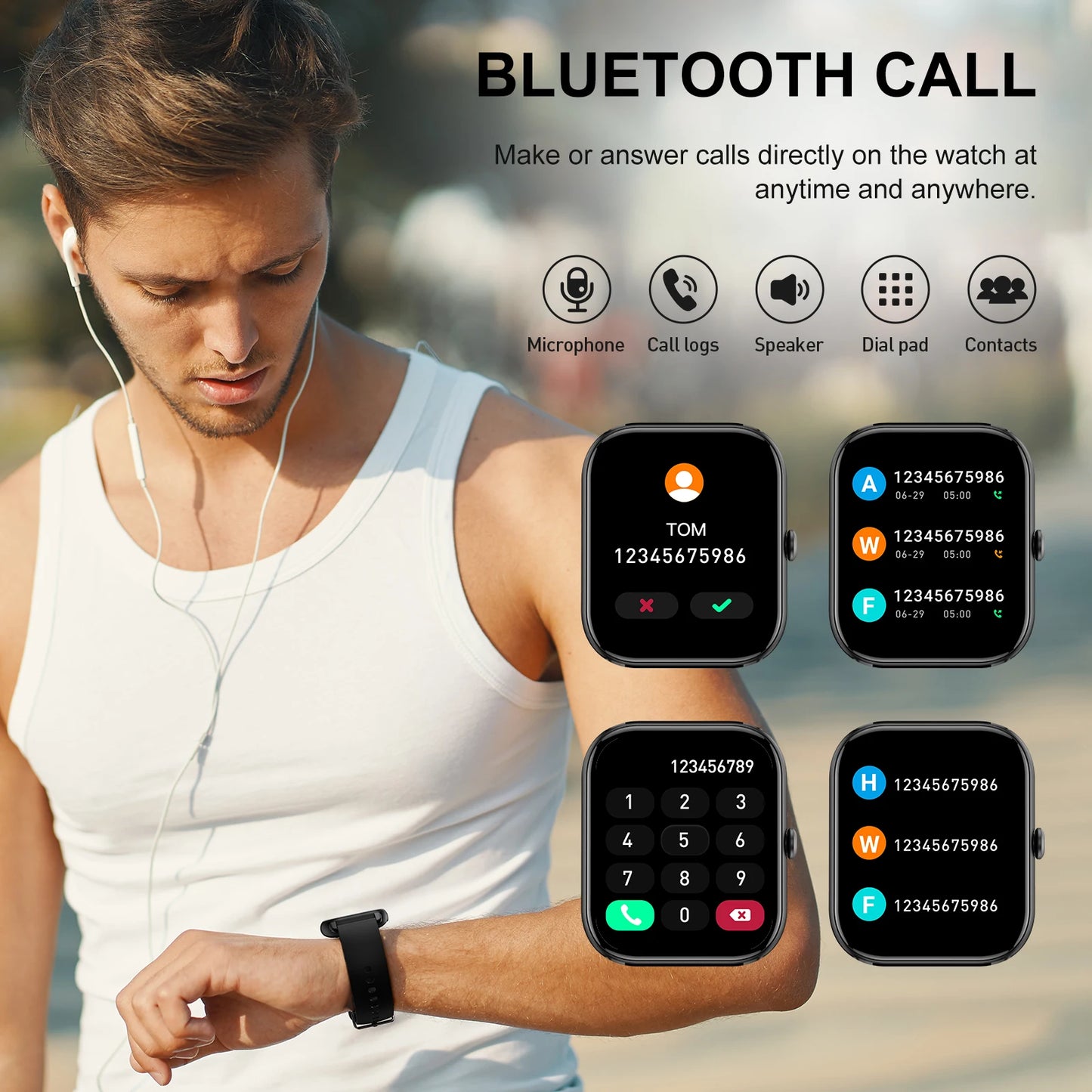 Smart Watch, 1.85" Smartwatch for IP68 Waterproof, 110+ Sport Modes, Fitness Activity Tracker, Heart Rate Sleep Monitor.