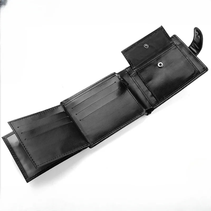 Retro Large Capacity 3 Fold Buckle Short Wallet PU leather Wallet Multiple Card Slots ID Credit Card Holder Men Coin Bag Purse