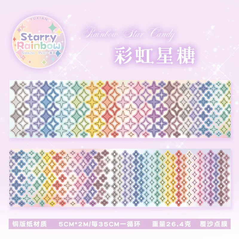 MINKYS Bubble Star Decorative Stickers Tapes Packing Tape Back to School Stationery Accessories Supplies