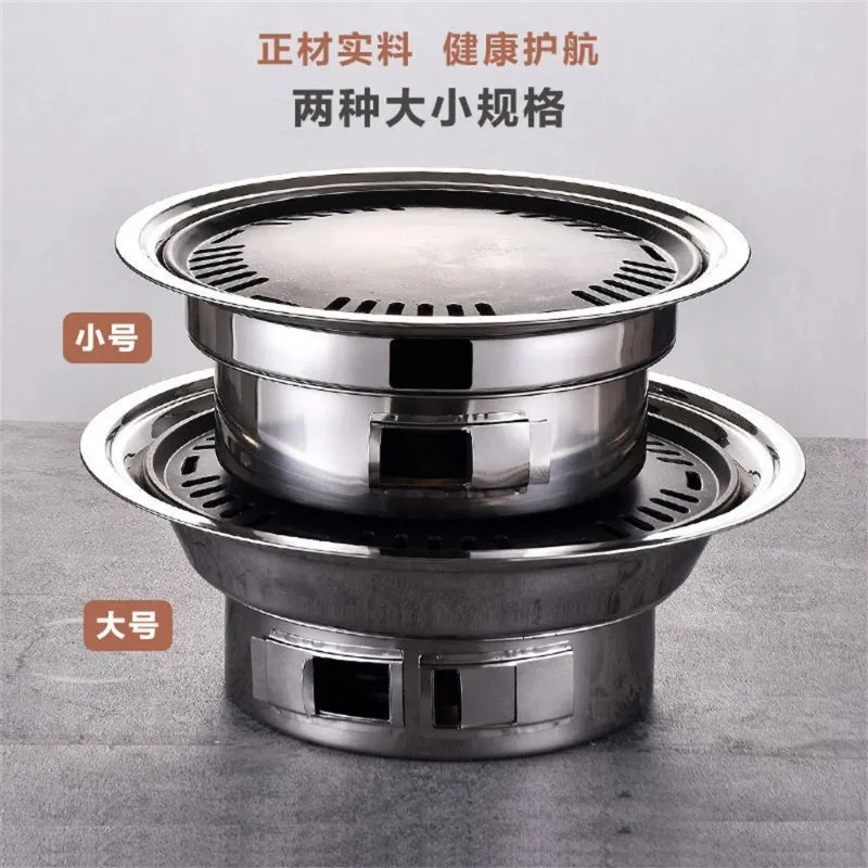 Stainless Steel Barbecue Stove Easy to Clean Charcoal Camping Grill for Outdoor Cooking Picnics and Backyard Gatherings