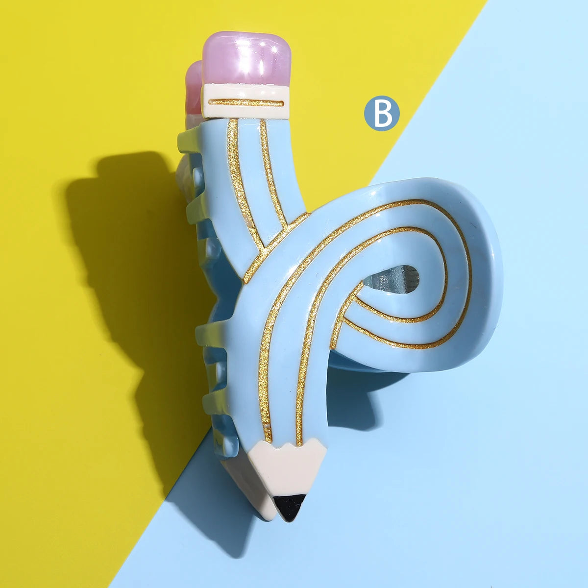 1 piece acetate personalized girls kids back to school pencil hair claw clip