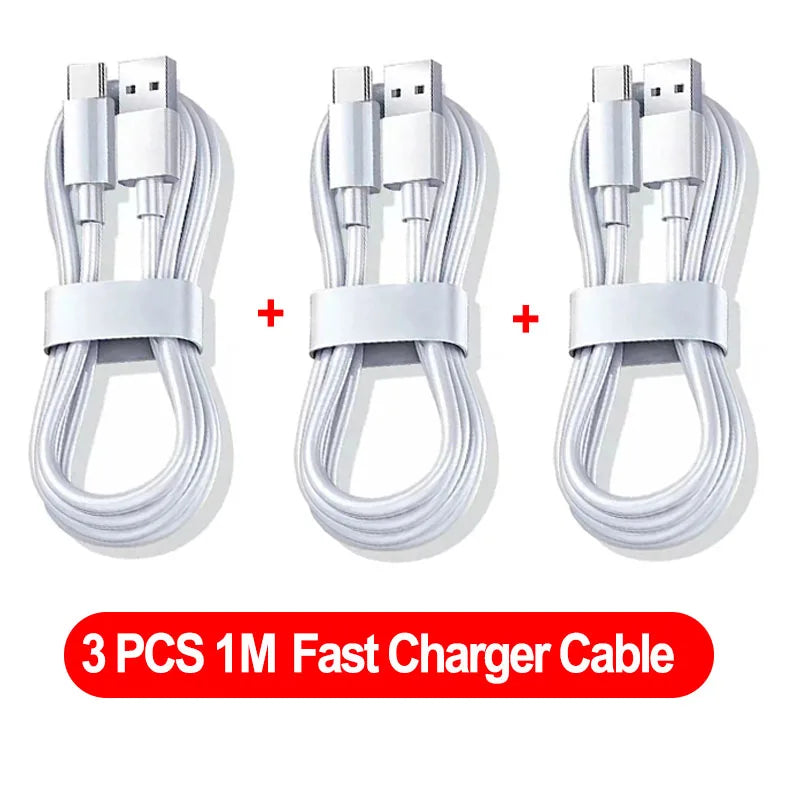 NNBILI 1-3PCS 10A 100W Type C Super Fast Charging Cable Data Cord For Huawei OPPO vivo iQoo Quick Charing USB C Cables