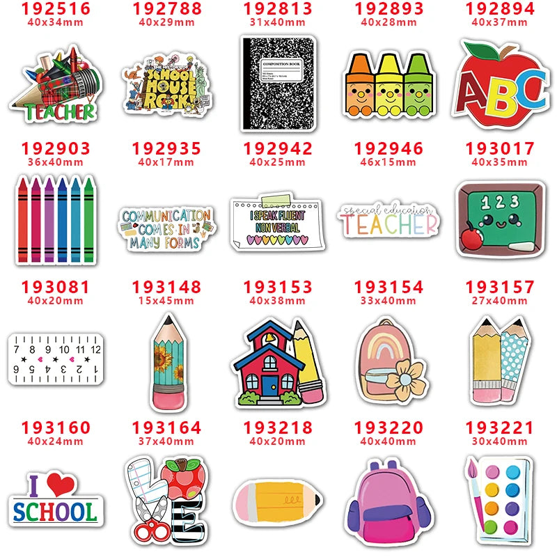 10 Pcs Back To School Planar Resin Flatback For DIY Hairbow Accessory Decoration PR192788