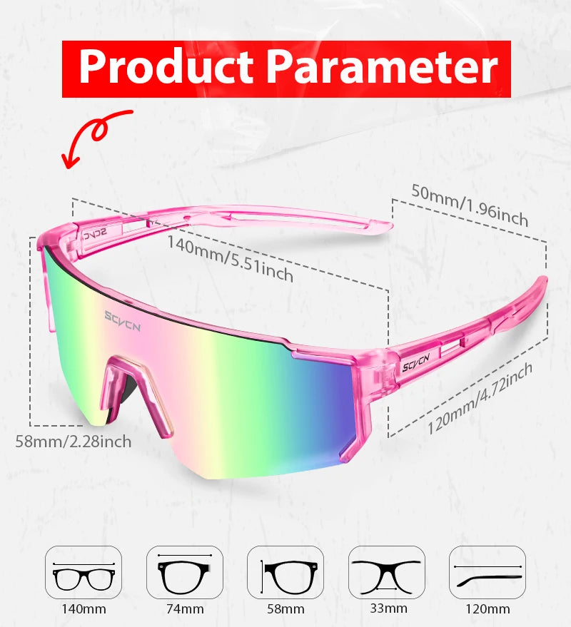 SCVCN new Outdoor Cycling Sunglasses Men MTB Bike Glasses Sports Mountain Climbing fishing Women Bicycle Cycling UV400 Goggles