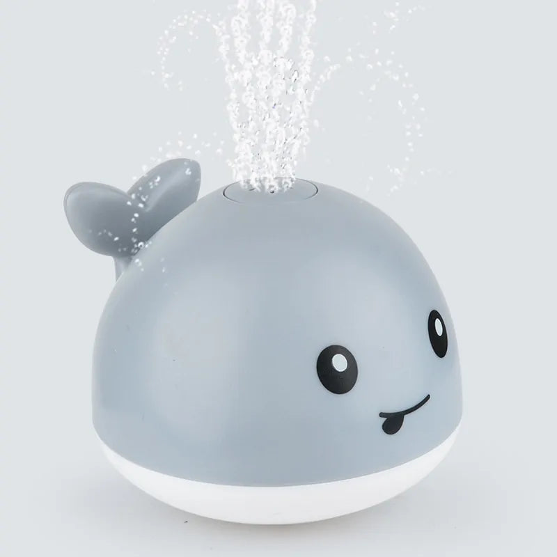 "Boule de bain électrique en forme de baleine : jouet de douche à jet d'eau avec lumière et musique