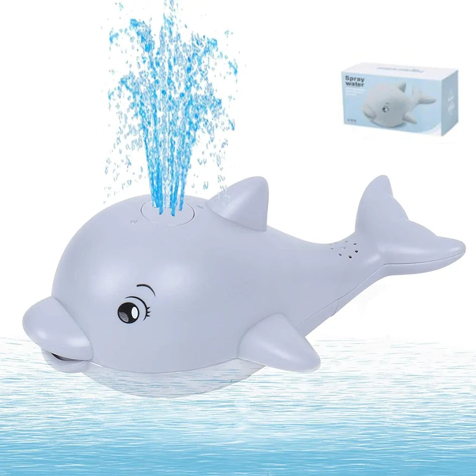 "Boule de bain électrique en forme de baleine : jouet de douche à jet d'eau avec lumière et musique