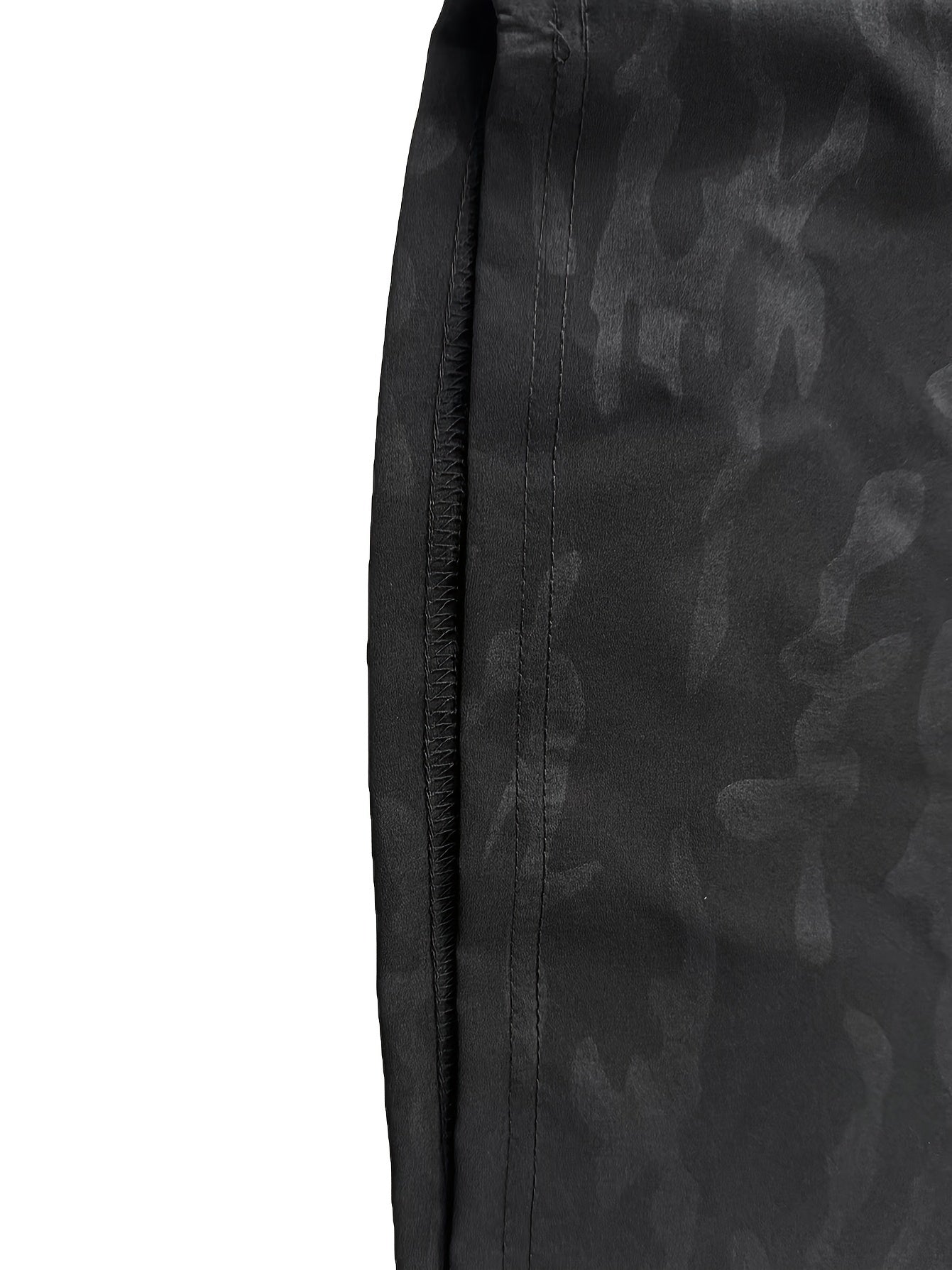 Men's "S's FINE" Athletic Shorts - Gray, Quick-Dry Polyester with Geometric Pattern, Elastic Waistband, Ideal for Running & Workouts, Machine Washable