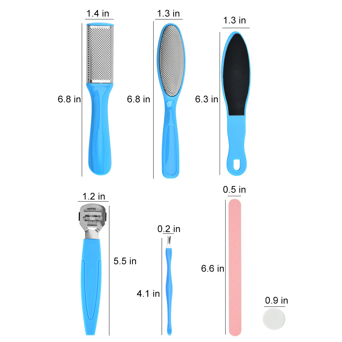 Professional 7-in-1 Pedicure Tool Set for Dead Skin Removal and Foot Care - Includes Callus Remover and Foot File for Men and Women