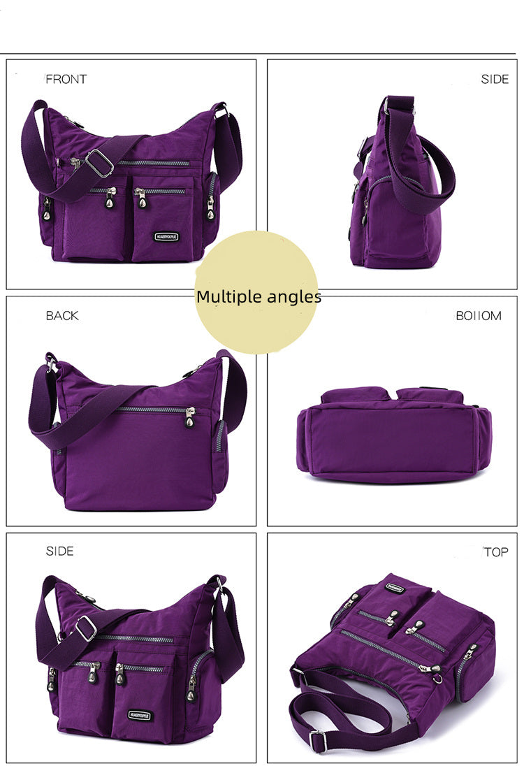 Unisex Square Bag Messenger Bag Multi-Pocket Lightweight Travel Shoulder Crossbody Bag for Men and Women
