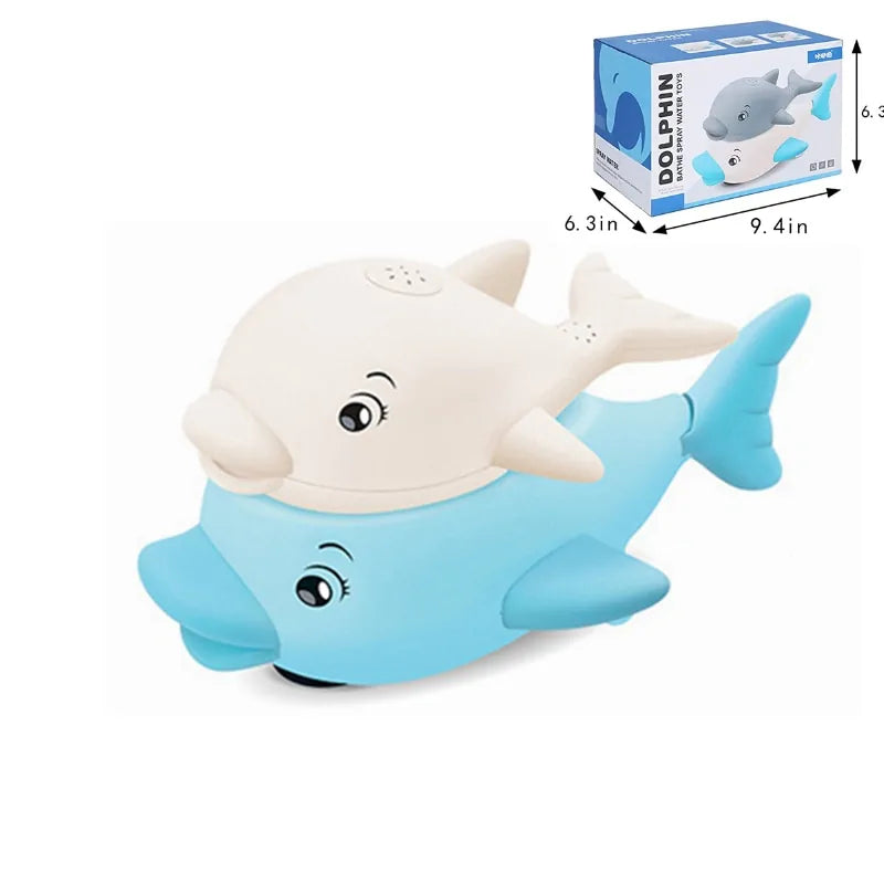 "Boule de bain électrique en forme de baleine : jouet de douche à jet d'eau avec lumière et musique