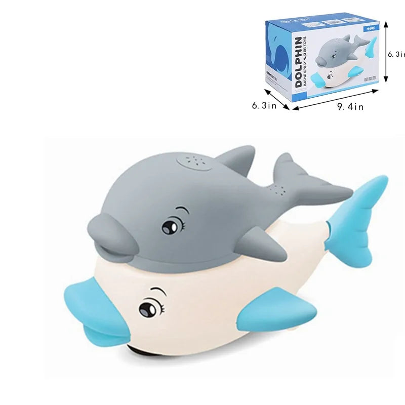 "Boule de bain électrique en forme de baleine : jouet de douche à jet d'eau avec lumière et musique