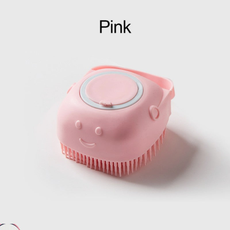 Soft Silicone Pet Brush - Invigorating Massage & Easy Cleaning for Dogs and Cats - Built-In Shower Gel Dispenser for Pampering Grooming Sessions