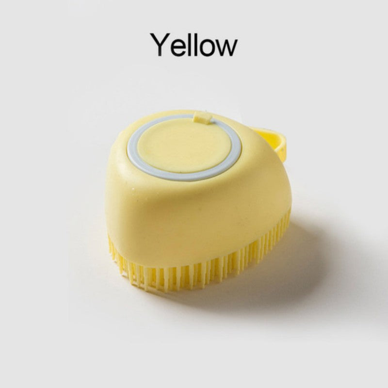 Soft Silicone Pet Brush - Invigorating Massage & Easy Cleaning for Dogs and Cats - Built-In Shower Gel Dispenser for Pampering Grooming Sessions