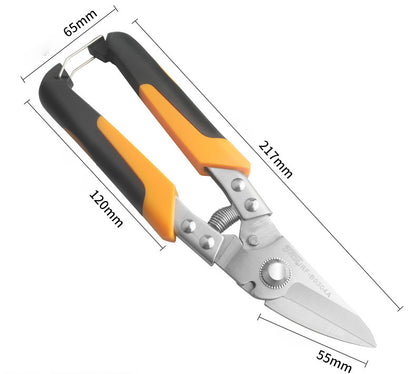 Heavy-Duty Industrial Shears - Professional Scissors & Shears for Cutting Metal Sheets, PVC Pipes, and Tin with Stainless Steel Blades and Ergonomic Handles for Comfortable Grip
