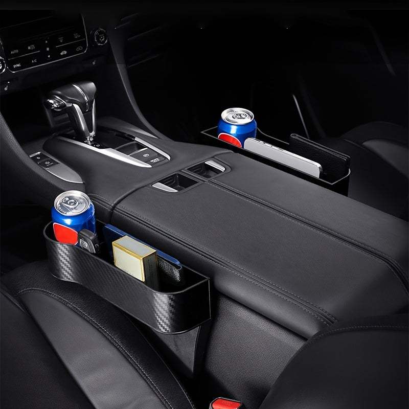 Car Seat Gap Organizer with Cup Holder - Lightweight ABS Storage Box for Console Side Pockets, Front Seat Accessory for Enhanced Organization, Car Storag