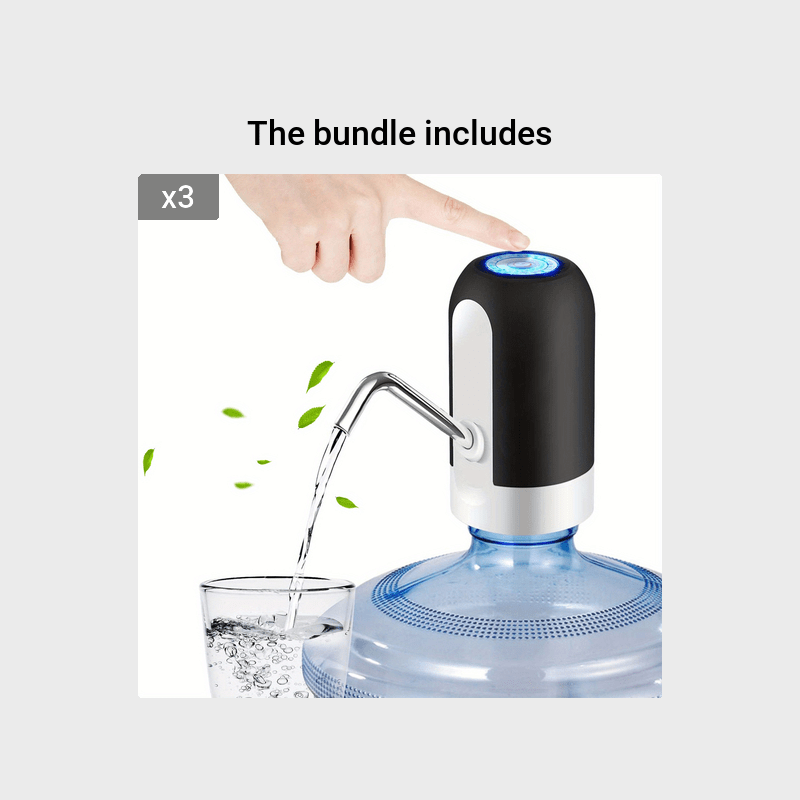 [Sanhao Electric Pump] Sanhao 1pc Electric Water Jug Pump - USB Rechargeable Automatic Drinking Water Dispenser for 3-5 Gallon Bottles - Portable Insert Mount with Built-in Lithium Battery for Camping, Sleek Design, Transpare