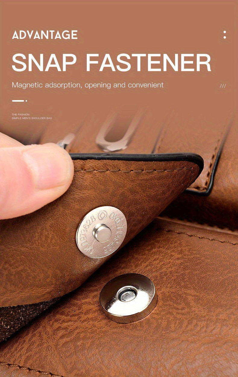 WEIXIER Men's Business Crossbody Bag - Premium with Multi-Compartment Design, Adjustable Strap & Portable Headphone Jack Pocket - Light Brown Office & Casual Shoulder Bag Gift for Dad, Husband (Anniversary Present), Crossbody