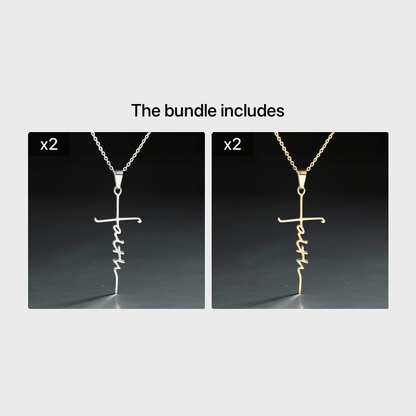 1pc New Stainless Steel Faith Word Church Prayer Religious Pendatn Necklace