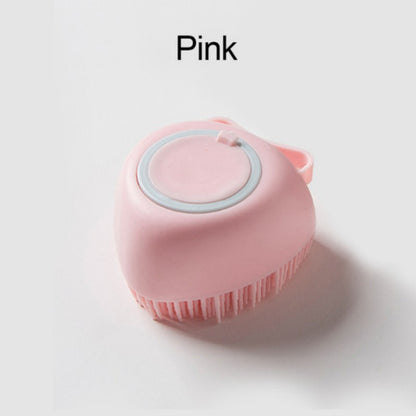 Soft Silicone Pet Brush - Invigorating Massage & Easy Cleaning for Dogs and Cats - Built-In Shower Gel Dispenser for Pampering Grooming Sessions