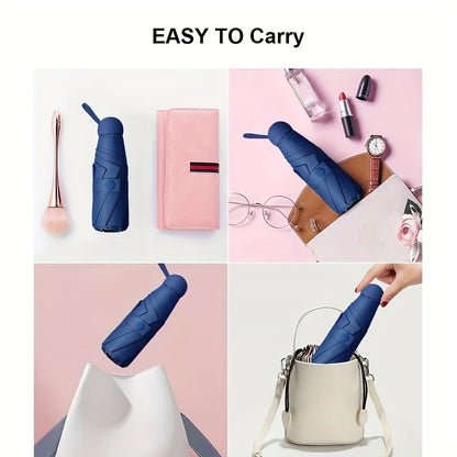 501 Six-Rib Capsule Umbrella: Stylish Windproof and Compact Mini Folding Pocket Umbrella, Perfect for Boys & Girls Outdoor Use – Ideal Mother's Day Gift