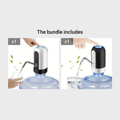 [Sanhao Electric Pump] Sanhao 1pc Electric Water Jug Pump - USB Rechargeable Automatic Drinking Water Dispenser for 3-5 Gallon Bottles - Portable Insert Mount with Built-in Lithium Battery for Camping, Sleek Design, Transpare