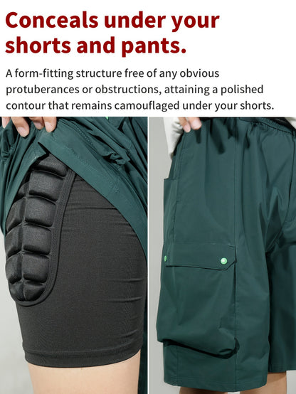 Four Seasons High Stretch Polyester Knit Fabric 3D Padded Shorts for Ice Hockey, Snowboarding, Gymnastics, Roller Skating - Moisture Wicking, Flexible, Regular Fit