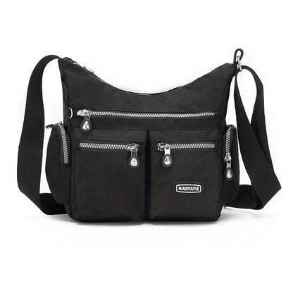 Unisex Square Bag Messenger Bag Multi-Pocket Lightweight Travel Shoulder Crossbody Bag for Men and Women