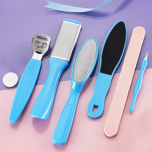 Professional 7-in-1 Pedicure Tool Set for Dead Skin Removal and Foot Care - Includes Callus Remover and Foot File for Men and Women
