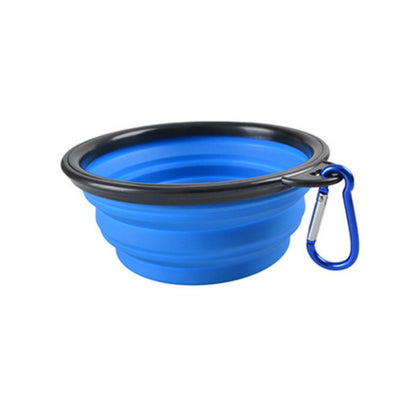 Portable Foldable Pet Bowl with Black Frame, 11.83oz TPR Dog Food Dish for Outdoors