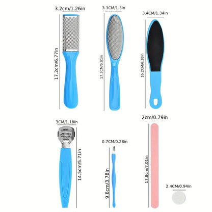 Professional 7-in-1 Pedicure Tool Set for Dead Skin Removal and Foot Care - Includes Callus Remover and Foot File for Men and Women