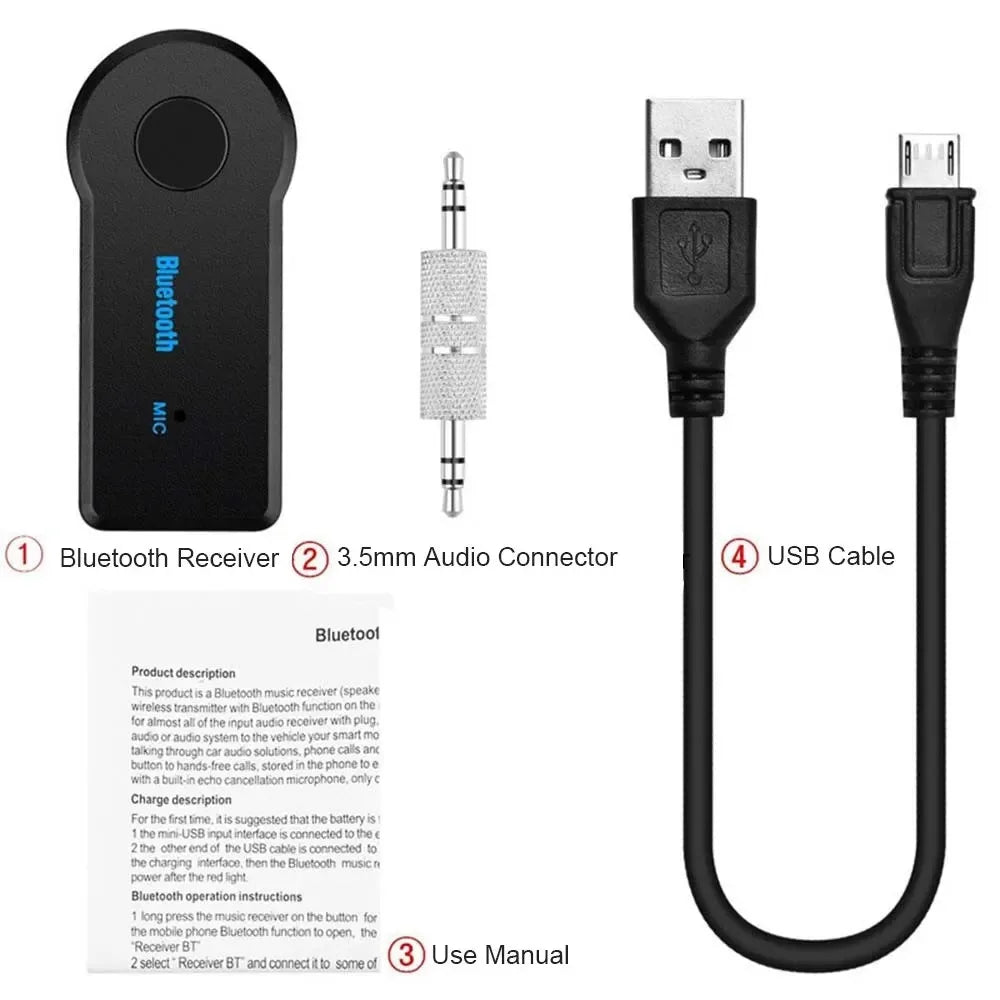 Car Wireless Bluetooth 5.0 Receiver Transmitter Adapter 3.5mm Jack For Car Kit Music Audio Aux A2dp Headphone Reciever Handsfree