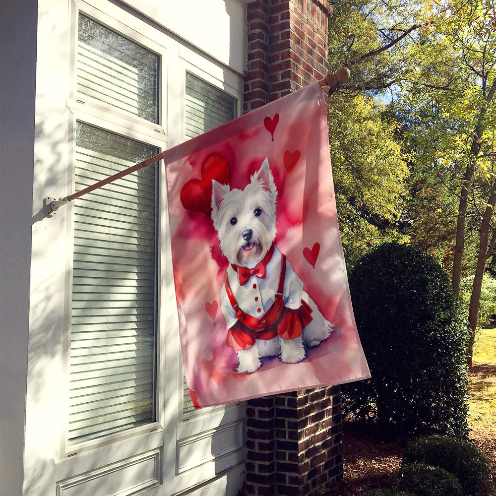 Westie My Valentine House Flag-1