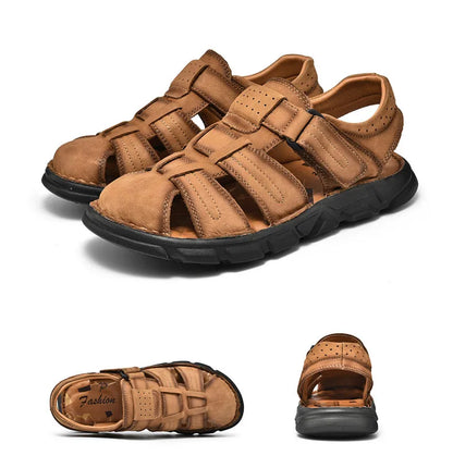 New Summer Genuine Leather Men's Sandals Lightweight Men's Shoes Outdoor Comfortable Beach Sandals Fashion Casual Shoes Sneakers