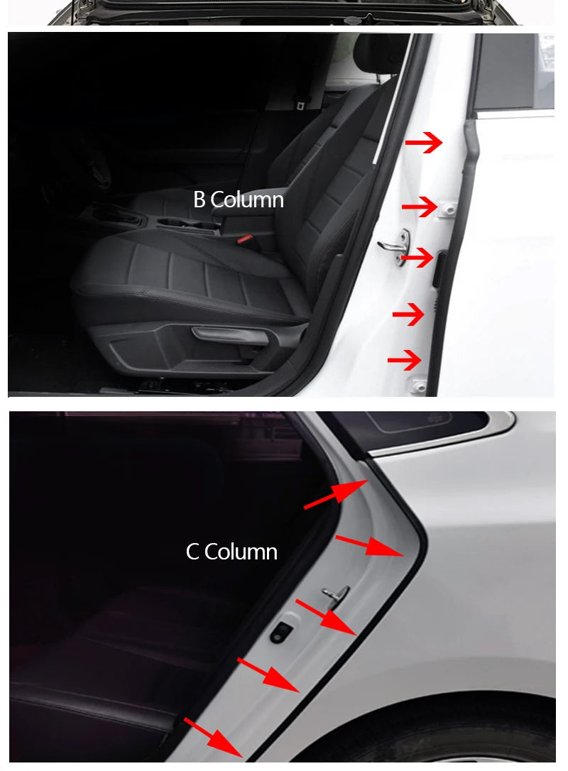 Car Door Rubber Seal Strips Auto Door Trunk Weatherstrip Stickers Interior Car Noise Insulation Sealing For Protector Seals Trim