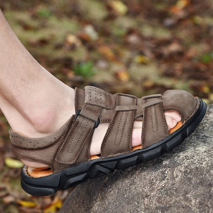 New Summer Genuine Leather Men's Sandals Lightweight Men's Shoes Outdoor Comfortable Beach Sandals Fashion Casual Shoes Sneakers