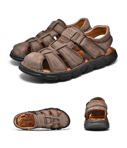 New Summer Genuine Leather Men's Sandals Lightweight Men's Shoes Outdoor Comfortable Beach Sandals Fashion Casual Shoes Sneakers