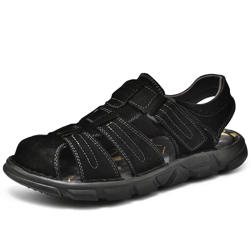 New Summer Genuine Leather Men's Sandals Lightweight Men's Shoes Outdoor Comfortable Beach Sandals Fashion Casual Shoes Sneakers