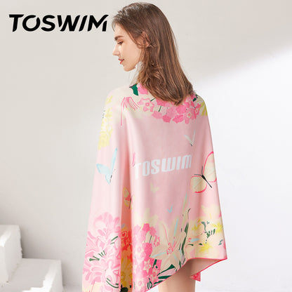 Toswim Quick-Drying Sun Protection by the Sea Fitness Swimming Towel