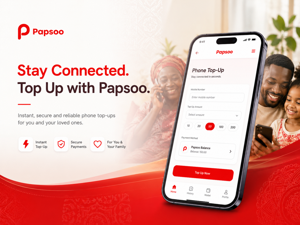 Papsoo Phone Top-Up mobile recharge landing page