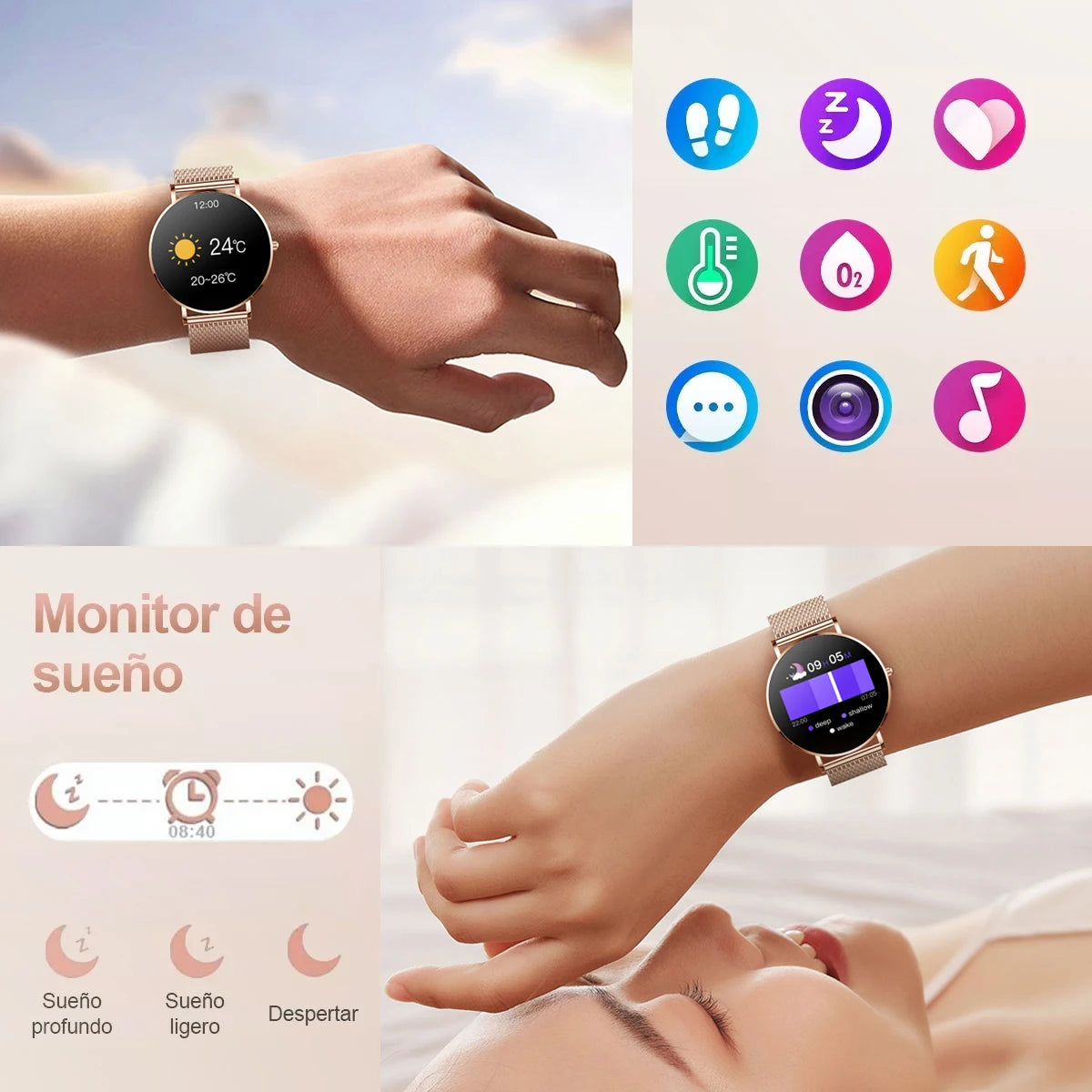 2024 Ultra Thin Smart Watch For Women Full Touch Screen IP67 Waterproof Ladies Watches Sports Fitness Tracker Women’s Smartwatch