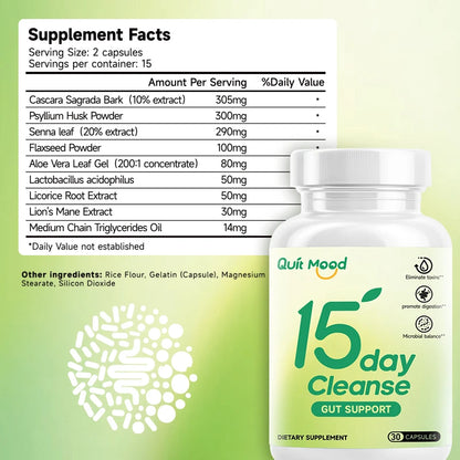 15 day cleanse gut detox 30 capsules Healthcare Dietary Edible Supplement Fitness