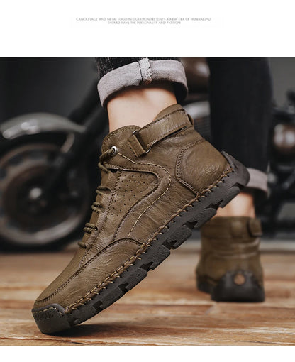 Loafers Ankle Boots Male Sneakers Sports and Leisure Casual Sneaker Leather Shoes Men's Casual Shoes Work Boots for Men Fashion