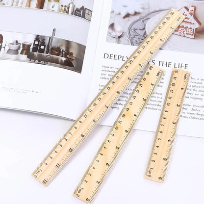 School Supplies Desk Accessories 15/20/30cm Teacher Stationery Student Straight Rulers Wooden Rulers Drawing Rulers Rulers
