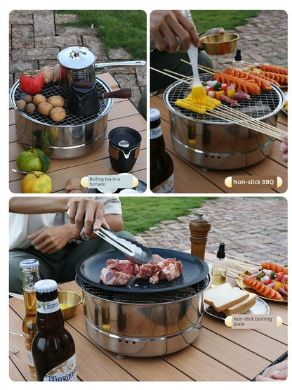 Disposable Barbecue Stove Outdoor Charcoal Grill Stove Portable Home Baking Dish Stove Tea Table Small Barbecue Grill Camping