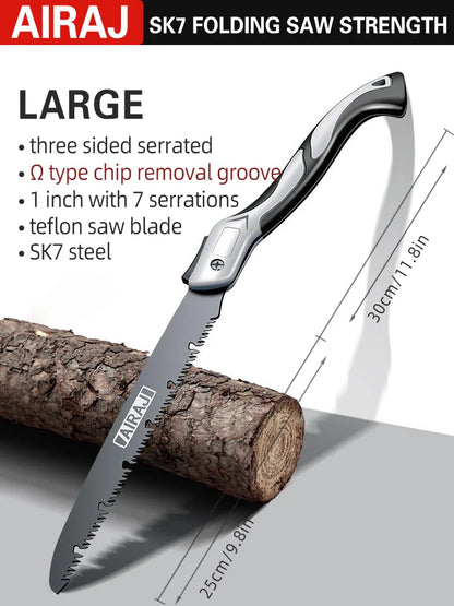 AIRAJ Folding Saw Woodworking Folding hacksaw Multifunction Cutting Wood Sharp Camping Garden Prunch Saw Tree Chopper Knife Hand