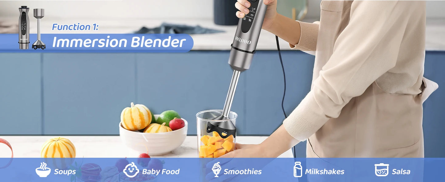 1000 Watt Powerful Handheld Immersion Blender, Vegetable Meat Immersion Egg Beater For Smoothies, Sauces, Baby Food Soups