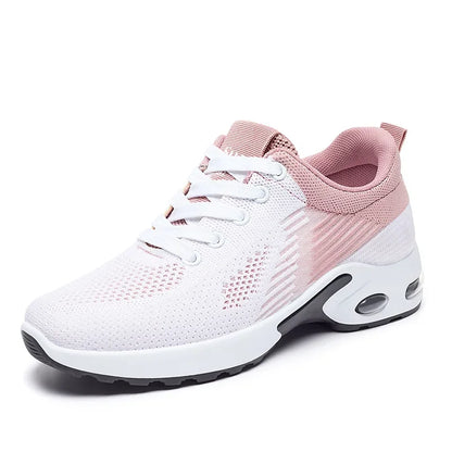 New Arrival Women's Lace-up Flats Round Toe Breathable Mesh Flat Shoes for Tennis and Outdoor Sports